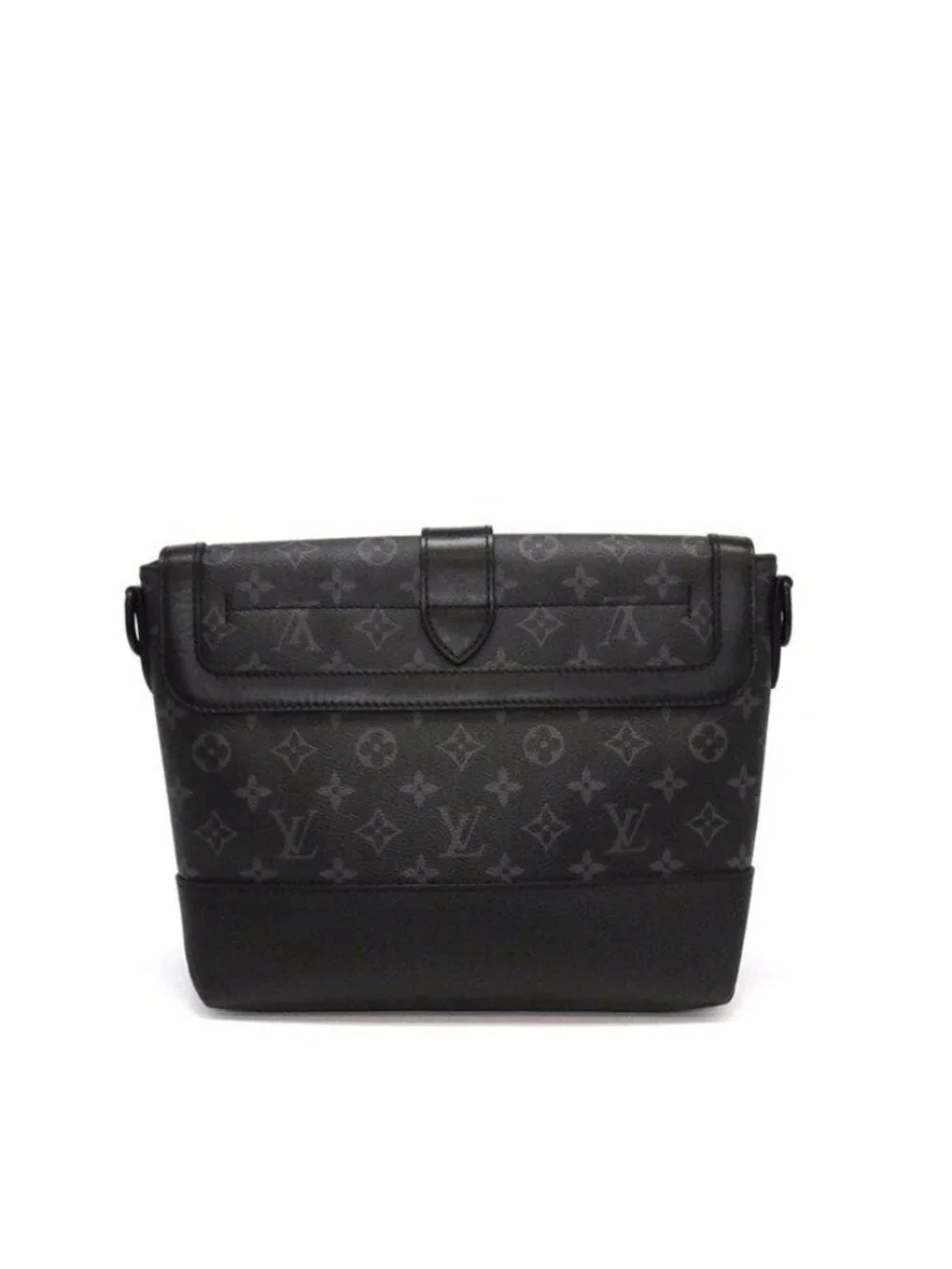 Louis Vuitton Shoulder Bag Saumur Messenger Monogram Eclipse Leather Black